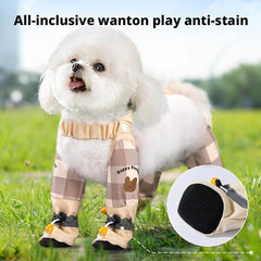 Anti Dirt Pants for Dogs,Waterproof Dog Boots Rain Boots with Suspender,Adjustable Anti-Slip Boots Belly Protector for Hiking Walking,Adjustable Dog Paw Protector Shoes1