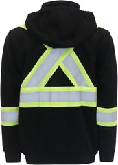 BOCOMAL FR Hoodies High Visibility 14oz Fleece Heavyweight Hi-vis Jackets Flame Resistant Reflective Hooded Sweatshirts