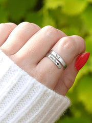 Adjustable Stainless Steel Encouragement Ring Inspirational Gift For Emotion Loss Grief