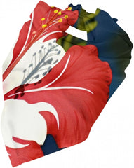 Hawaii Flower Red Dog Bandana Pet Scarf Accessories for Small Medium Dogs Cats Photo Prop, Triangle Pet Bandanas Adjustable Puppy Bib Washable Dog Kerchief Puppy Neckerchief