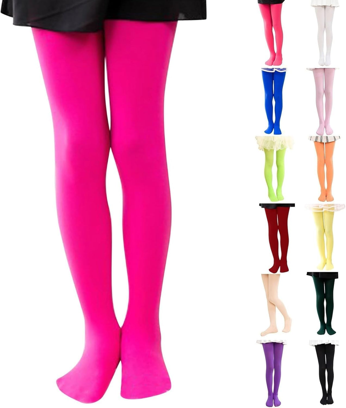 Girls Cotton Fleece Lined Leggings Thick Thermal Pants Kids Basic Full Length Tights Winter Warm Clothes