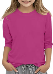 Crop Tops for Girls 7to8 Sleeve Tops Crew Neck Shirt Casual Athletic Tops Patterned Sleeve Crop Tops for Girls 7to8