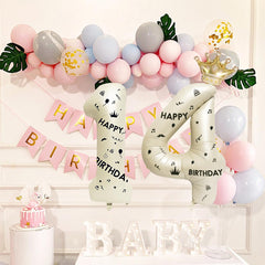 40 Inch White Foil Balloon Number 14,Crown 14th Birthday Party Decorative Balloons,Number Large Numbers Balloon 14,Girls Boys 14th Birthday Decoration Anniversary Wedding 14th Birthday Party Supplies