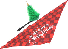 NOLITOY 1set Lovely Pet Christmas Hat Bandana Holiday Costume for Dogs Festive Plaid Design Comfortable Fit for Puppy Photo Shoots and Celebrations