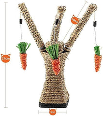 Cat Tree Tower Cat Tree Toy Cat Climbing Frame Cat Jumping Platform Using Sisal Rope with 3 Carrots for Cat Playing and Clawing Cat Condo