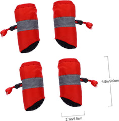 Happyyami 4Pcs Dog Shoes Nonslip Boots for Pet Paw Protection Comfortable Warm Winter Wear Durable Design for Indoor Outdoor Use for Christmas Festivities