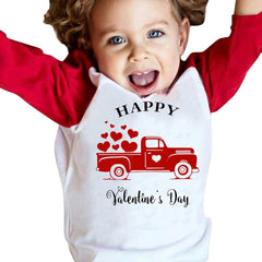 Toddler Girls Boys Valentine's Day Clothes Long Sleeve Graphic T-Shirt Kids Crewneck Tees Top Soft Oversized Blouse