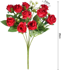 10Heads Artificial Rose Flower Silk Peony Bouquet for Wedding Party Bridal Shower Decoration Home Garden Table Vase Fake Plants(Pink)