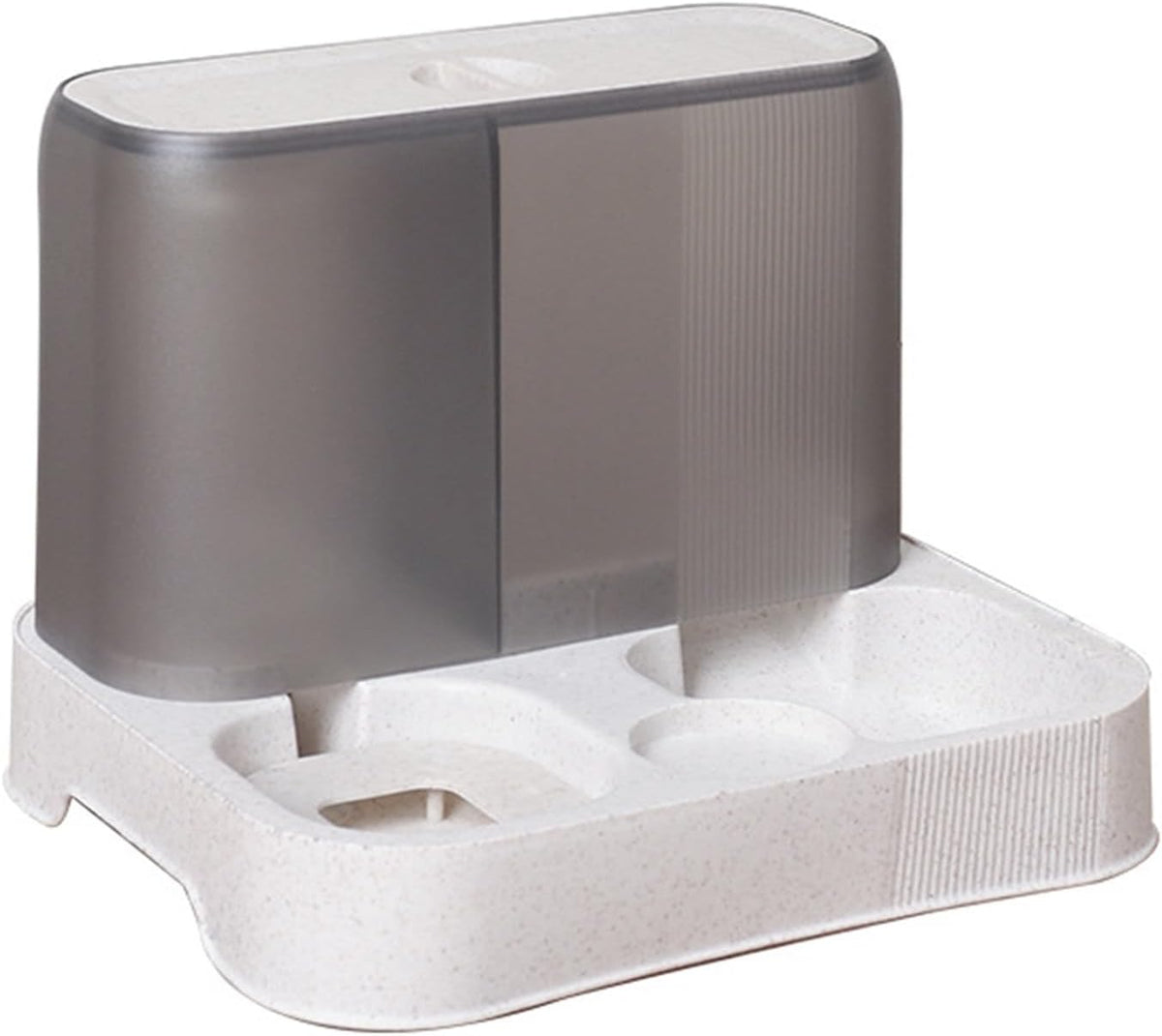 Dual Bowl Cat Feeder, Moderate Capacity, Removable for Easy Cleaning, Elegant Home Decor, Dining Environment, Meets All Day Feeding and Watering Needs (Grey)