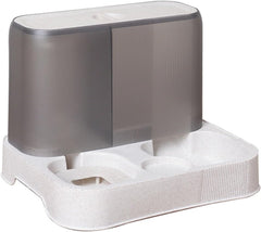 Dual Bowl Cat Feeder, Moderate Capacity, Removable for Easy Cleaning, Elegant Home Decor, Dining Environment, Meets All Day Feeding and Watering Needs (Grey)