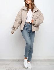 Gihuo Women’s Winter Cropped Puffer Jacket Coat Short Warm Quilted Jacket 2025