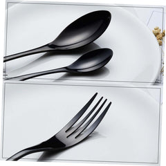 Black Silverware Stainless Steel Dinner Fork Cutlery Table Fork for Occasions