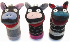 Cate & Levi - Hand Puppet - Premium Reclaimed Wool - Handmade in Canada - Machine Washable (Elephant)