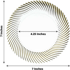 Efavormart Set of 10-6" White Round Disposable Plastic Silver Twirl Rim Salad Dessert Plates for Weddings, Birthdays, Parties, Gathering, Graduation Ceremonies, Special Events