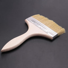 6"" Wide Bristle Hair Wooden Handle Paint Brush Wall Painting Tool, Silver