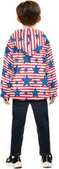 CHIFIGNO Blue Stars Red Stripes Boys Fleece Zip up Jacket Lightweight Warm Fleece Jacket 3T