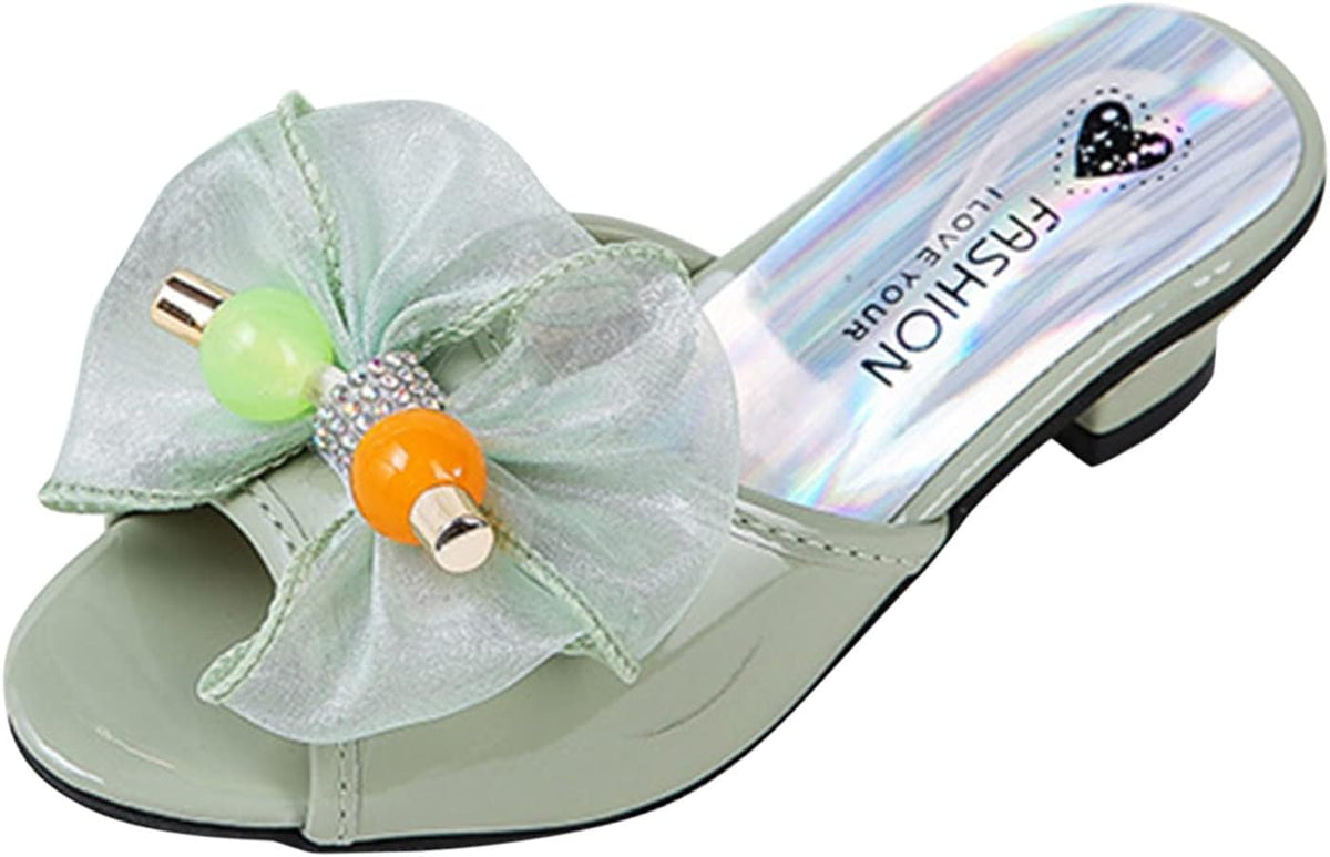 Toddler Little Kid Girls Flower Crystal Sandals Love Princess Slipper Sandals Shoes Girls Shoes Slippers