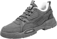 Men Slip on Walking Shoes Comfortable Winter Warm Faux Furry Lined Hiking Shoes Memory Foam Breathable Lightweight Fashion Sneakers Non Slip Travel Jogging Training Gym Shoes Wide Width