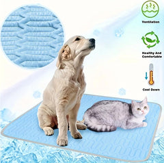 Chillywoof Dog Cat Cooling Mat, Breathable Washable Summer Cool Pad for Pets, Non-Slip Cooling Dog Bed, Indoor Outdoor Pet Sleeping Mats, Coolings Mat for Dogs and Cats(Brown,XS-15.7x11.8in)