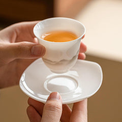 Ink landscape sheep fat jade ceramic master cup, Chinese household kung fu tea set - tea tasting cup