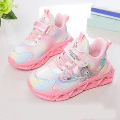Girls’ Flat Sneakers Slip On Light-Up 𝗠ermaid Shoes Breathable Mesh Boots Lightweight Running Shoes