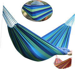 BESPORTBLE Multi-Functional Canvas Hammock for Camping Garden Travel Unique Stripes Pattern Carry Bag