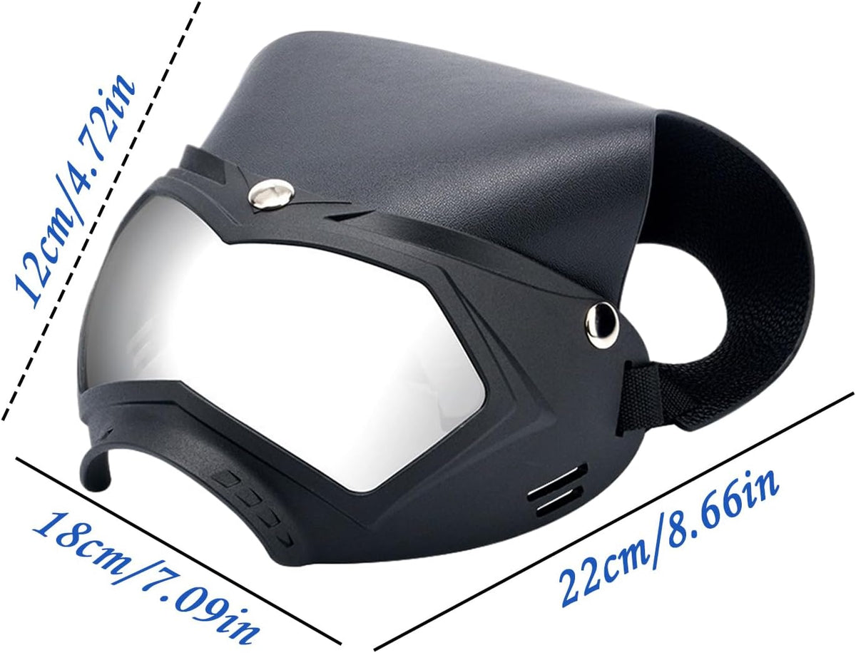 Dog Sunglasses, Dustproof UV Protection, PC, PU Shock-Resistant Pet Helmet, Adjustable Strap, Removable Accessories, Perfect for Outdoor Camping, Hiking, Beach, and Pet Travel Adventures, 18x12cm