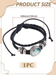1Pc Sport Theme Fashionable Bracelet, Cowhide Multi-strabd Bracelets for Women, Inner Diameter: 3-1/8-4-7/8 inch(8-12.5cm)