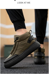 Felt Sole Wading Shoes for Men Fly Fishing Sport Boots Waterproof Lightweight Breathable Wide Non-slip Felt Bottom Quick Dry Warm Cotton Insole Casual Comfort Wear Mud Walking Hiking Booties