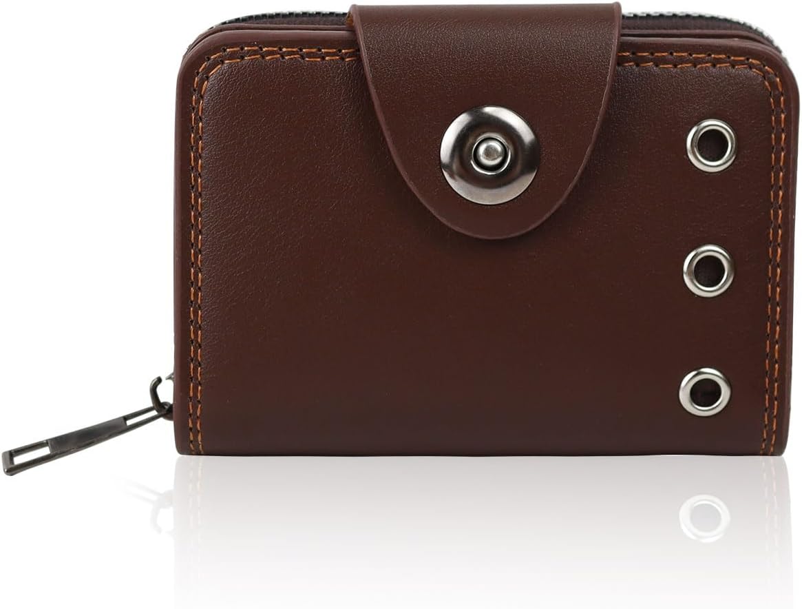 Credit Card Holder Wallet, 16 Card Slots Accordion Card Wallet High-Capacity Credit Card Wallet with Snap and Zipper for Storing Cash Cards (B)