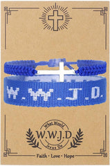 Gold Bracelet Stack for Women Beaded Bracelets Stackable Bracelets Turquoise Cross WWJD Bracelet Jewelry Gifts for Women