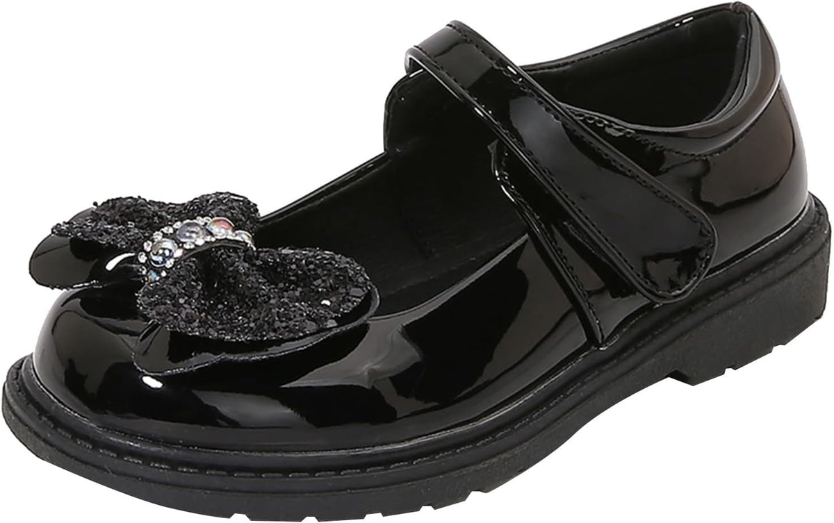 IWIHMIV School Shoes for Toddler Girls Mary Jane Shoes Girls Dress Shoes Mary Jane Shoes for Girls Flower Flat Shoes