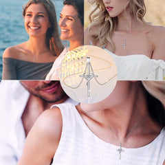 925 Silver Cross Necklace for Women & Men – Elegant Religious Jewelry, Perfect for Easter, Christmas, Baptism, or Prayer Gifts