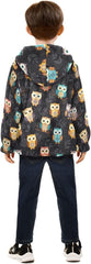 CHIFIGNO Cute Boho Owls Kids Polar Fleece Lined Winter Jacket, Toddler Boy Jacket with Hooded 3T