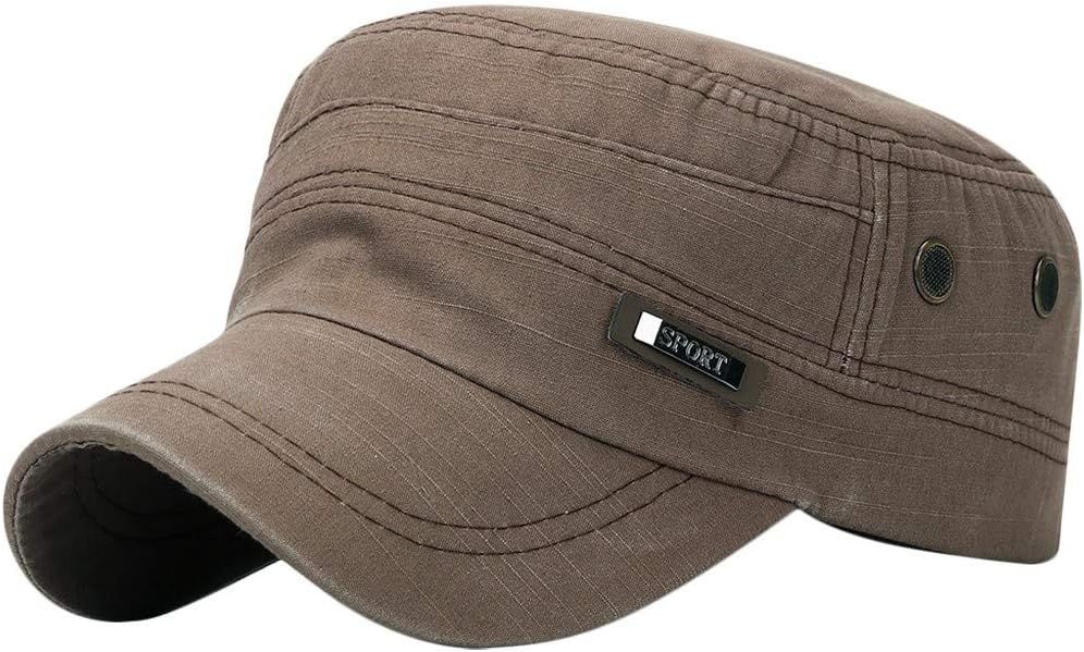 Newsboy Hats for Men Flat Cap Cotton Adjustable Breathable Outdoor Sport Sun Hats Adjustable Classic Baseball Cap (Khaki-06#qwe, One Size)