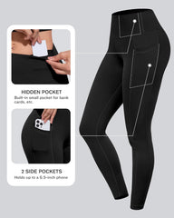 CHRLEISURE Leggings with Pockets for Women, High Waisted Tummy Control Workout Yoga Pants
