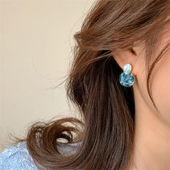 Round Drop Earrings for Women Minimalist Dangle Hoop Earrings Lightweight Everyday Jewelry