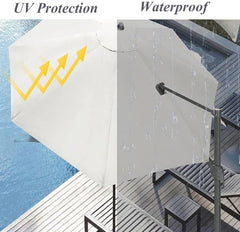 RAKKYO Garden Parasol Canopy Cover, Sun Umbrella Replacement Cloth 2M 2.7M 3M Outdoor Umbrella Canopy, Market Replacement Umbrella Top For Backyard Patio Beach