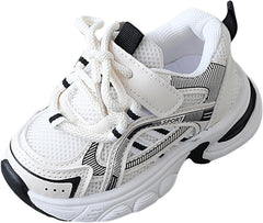 IWIHMIV Kids Tennis Shoes Girls Sneakers Running Shoes Athletic Sports Shoes Lightweight Breathable Casual Walking Sneakers