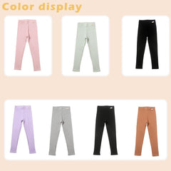 7 Pack Girls Leggings Girl Full Length Leggings Soft Comfortable Solid Pants for Girls Basic School Pants