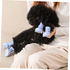 Toyvian Waterproof Dog Boots for Puppies Non-Slip Rain Shoes Rugged Sole 4-Pack Cold Weather Protection for Outdoor Use