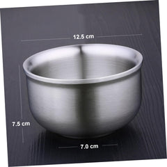 Double Insulated Stainless Bowl Instant Noodles Bowl Metal Kitchenware for Rice Soup 11.5cm