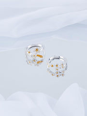 2Pcs Alloy Flower Open Rings, Silver Adjustable Cuff Rings Retro Jewelry Accessory for Women Birthday Festival Elegant Gifts Personalized Jewelry, 9~13mm, Inner Diameter: 18mm