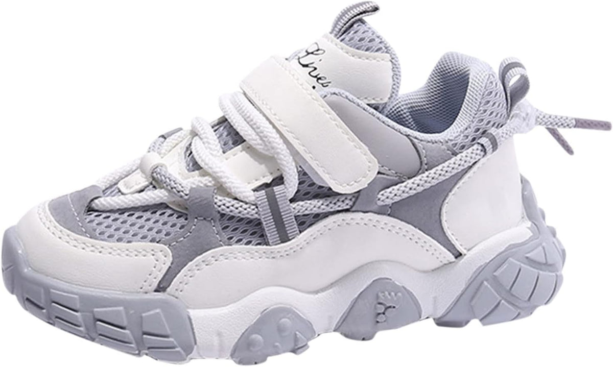 Kids Sneakers Boys Girls Lace-up Tennis Shoes Unisex-Child Lightweight Breathable Walking Shoes Toddler Shoes