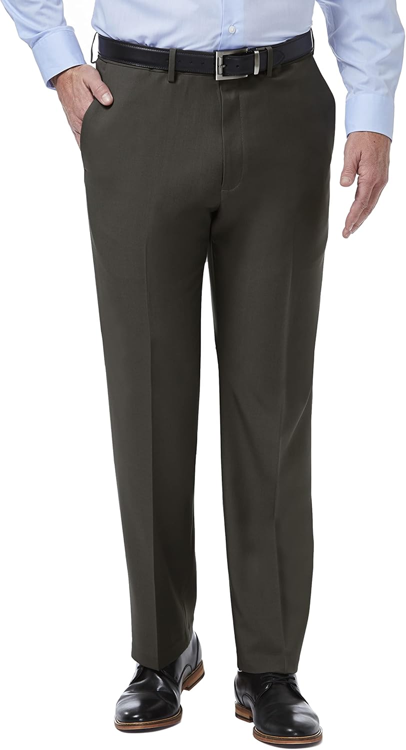 Haggar Men's Premium Comfort Classic Fit Flat Front Hidden Comfort Waistband Pant (Regular and Big & Tall Sizes)