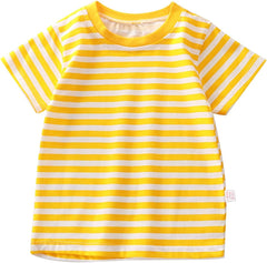 Boys Girls Casual Summer Short Sleeve Tops Stripe Tees Shirts Juniors Trendy Loose Fit Tshirt Blouses for Teen