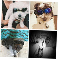 Angoily 2pcs Funny Pet Glasses for Dog and Cat Doggy Sunglasses Lightweight and Frame Belt Creative Decorative Pet Glasses