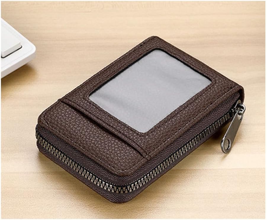 Credit Card Case Compact Wallet with ID Window for Men and Women with 11 Card Slots (Black)