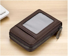 Credit Card Case Compact Wallet with ID Window for Men and Women with 11 Card Slots (Black)