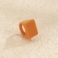 Colored Acrylic Ring Temperament Geometric Square Ring Personality Ring(Transparent)